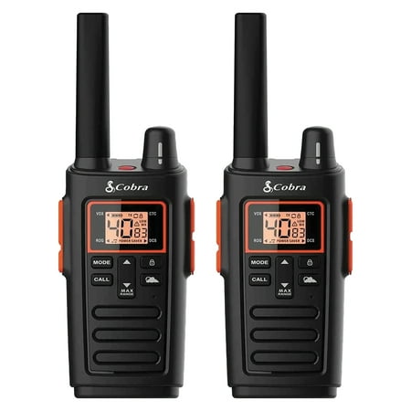 Cobra RX380 Walkie Talkies for Adults - Rechargeable, 40 Preset Channels, Long Range 32-Mile Two-Way Radio Set (2-Pack)