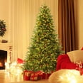 thumbnail image 2 of Gymax Sapin de Noël Pré-Éclairé 7 Pieds en PE & PVC 3 Minutes Forme Rapide avec Sac de Rangement, 2 of 10