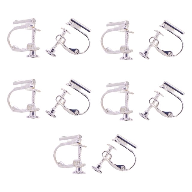 ZLight 10pcs Ear Clip Converters Earring Accessories Screw/Lever Non-Pierced Handmade with Loop Plastic Pads Findings Type6 1Set