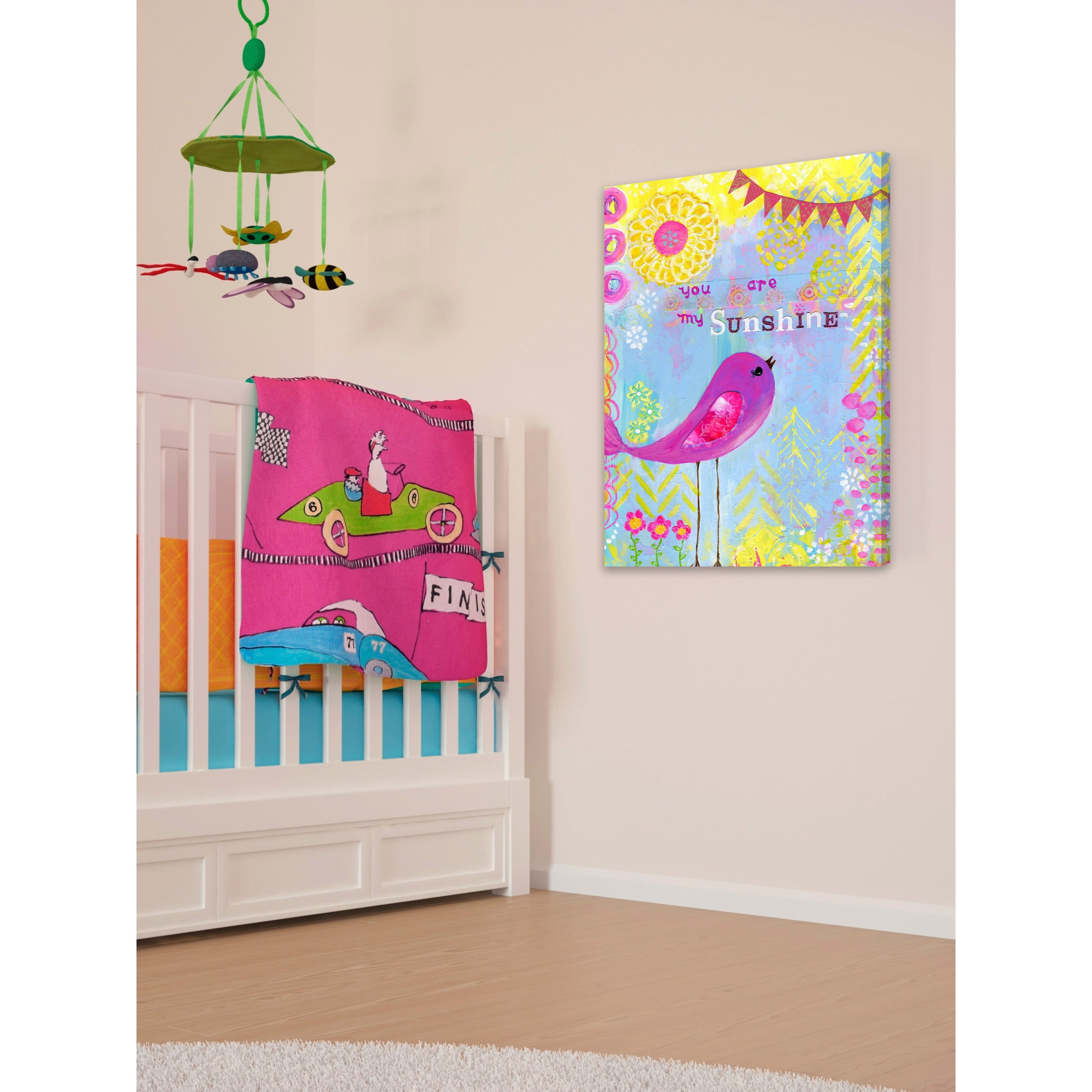 Marmont Hill "Sunshine Purple Bird" by Jill Lambert Painting Print on Wrapped Canvas
