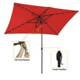 thumbnail image 6 of 6.5 x 10ft Rectangular Patio Umbrella with 26 Led Lights Outdoor Market Table Umbrella with Push Button Tilt and Crank for Garden(Red), 6 of 12