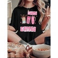thumbnail image 1 of 1pc Women'S Casual Crew Neck T-Shirt with Geometric Coffee Cup Print - Cotton Knit Fabric, Medium Stretch, all-Season Comfort, Fashionable Short Sleeve Top for Holiday and Summer, 1 of 7