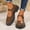 🔥 Brown, variant on Sandals Women Flats Women's Fashion Casual Frosted Round Toe Side Zipper Thick Heel Thick Sole Loafers Mid-Heel Shoes