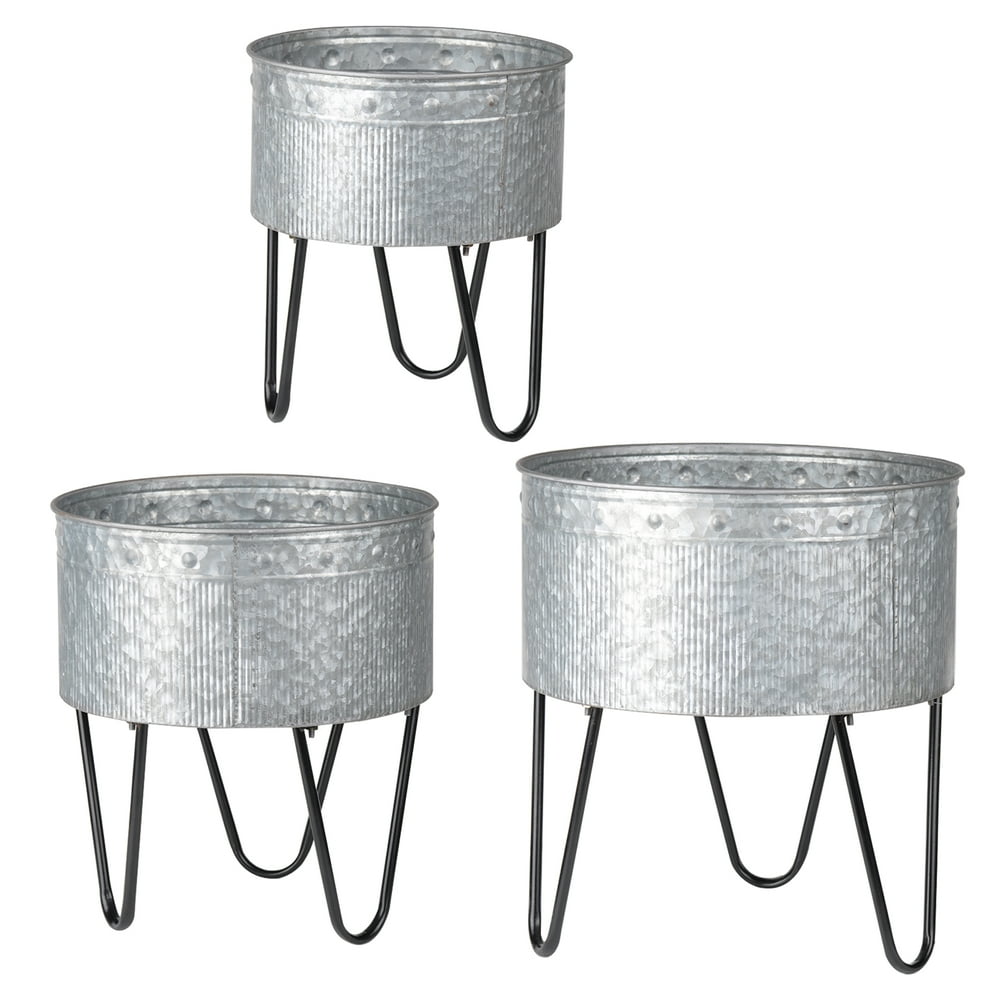 A&B Home Galvanized Metal Tubs, Set of 3