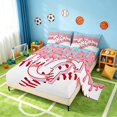 thumbnail image 2 of Manfei Cartoon Baseball Bed Sheets, Kawaii Personalized Initial G Full Size Sheets, Pink Light Blue G 4 Pieces(1 Flat Sheet, 1 Fitted Sheet and 2 Pillowcases), 2 of 6