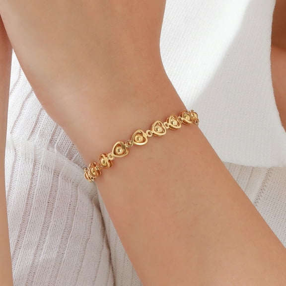 Gold Beaded Bracelets for Women 14k Gold Plated Dainty Bead Bracelets Hypoallergenic Stackable Bracelets Jewelry Birthday Christmas Gifts for Women