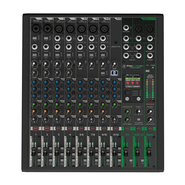 Mezcladora Análoga MACKIE PROFX12V3 PLUS negro 33x10.2x37.6