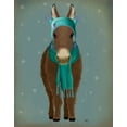 thumbnail image 2 of Fab Funky 26x32 White Modern Wood Framed Museum Art Print Titled - Donkey Blue Hat and Scarf, 2 of 4