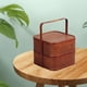 thumbnail image 5 of Fiambrera de bambú antigua, cesta de mano, diseño cuadrado de doble capa, mano de obra exquisita, almacenamiento de pasteles, regalo para amigos, deco Grande Soledad caja de almuerzo chino, 5 of 10