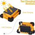 thumbnail image 4 of Reflector LED recargable, luz de trabajo T-SUN 60W con panel solar, luces de inundación portátiles de seguridad impermeables, batería de 9000mAh, para camping, reparación de automóviles, 4 of 5
