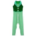 thumbnail image 6 of TiaoBug Kids Girls Christmas Candy Cane Sequined Dance Jumpsuits Gymnastics Dance Performance Unitard Green 14, 6 of 7
