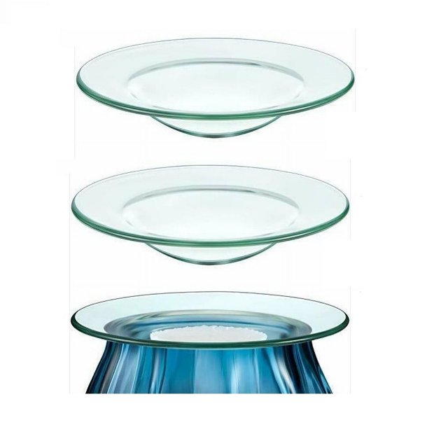 Calentador de cera ondulado Plato de repuesto Vibrador Color Plato calentador de cera Plato de repuesto Scentsy Tazón de vidrio Bandeja calentador Scentsy Quemador de aceite Derretimiento Tarta