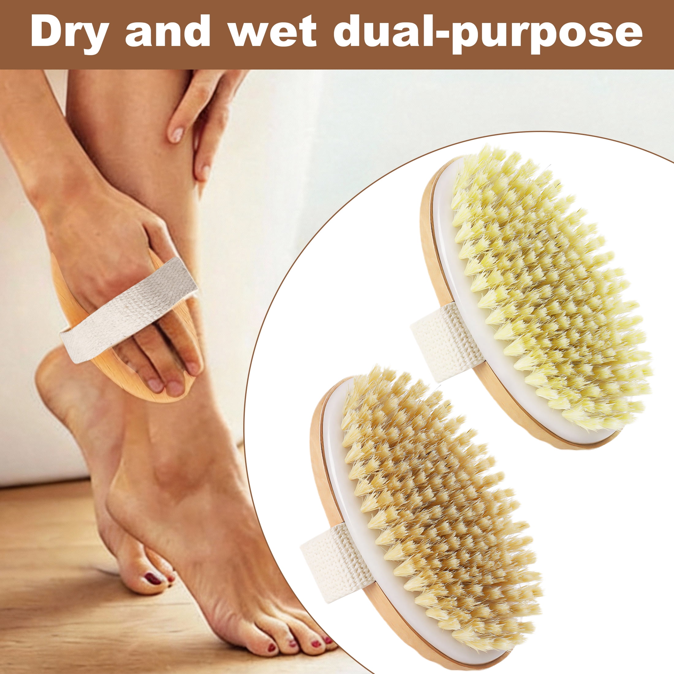 2 Pack Dry Body Brushes, Exfoliating Dry Brushing Body Brush, Dry Brushes for body cleaning, Soft Bristle Shower Brush for Body Cleaning