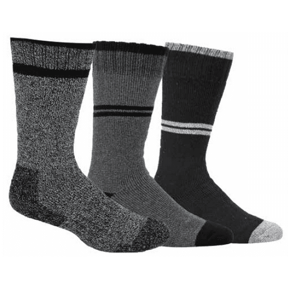 Kodiak Mens Thermal Crew Black Mix 3 Pairs
