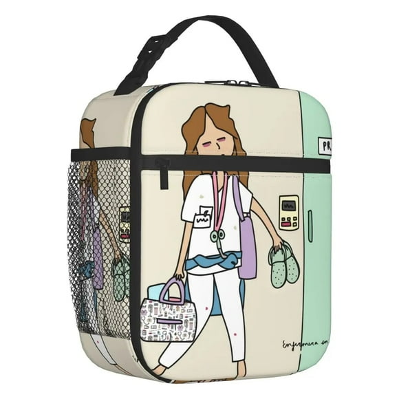 Sac à Lunch Isolé Infermera pour Femmes, Étanche, Dessin Animé Nurse, Glacière Thermique, Boîte à Lunch, Bureau, Travail, École