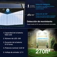 thumbnail image 4 of KIROGILY Lamparas Solares Exterior, 2 Pcs Luces Solares para exterior Jardin 300 LED / 3 Modos 270 &deg; L&aacute;mpara Solar Exterior IP65 Impermeable Luz Led con Sensor de Movimiento para Pa, 4 of 7