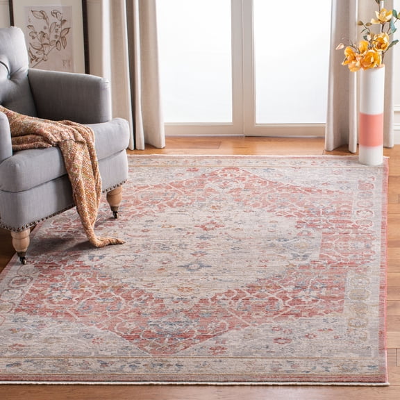 Safavieh Kenitra Jermaine Oriental Polyester Area Rug, Pink/Gray, 10' x 14'