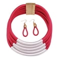 thumbnail image 1 of Collar de joyería africana Salvador Gargantilla de joyería tejida múltiples capas Rojo, 1 of 9