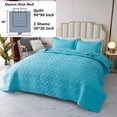 thumbnail image 5 of Quilted Floral Bedspread Set for Queen Beds – Includes Bedspread and Shams (Cloud, Blue), 5 of 7