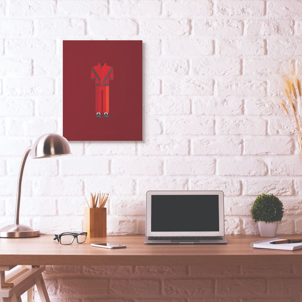 Stupell Industries Michael Jackson Red Famous People Characters Fashion Design Canvas Wall Art by Fred Birchal