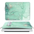 thumbnail image 4 of Mosiso Polyester Vertical Style Water Repellent Laptop Sleeve Case Bag Cover with Pocket for 13-13.3 Inch Notebook, MacBook Pro 14 inch M4 M3 M2 M1 Chip Pro Max 2024-2021, Green Marble, 4 of 6