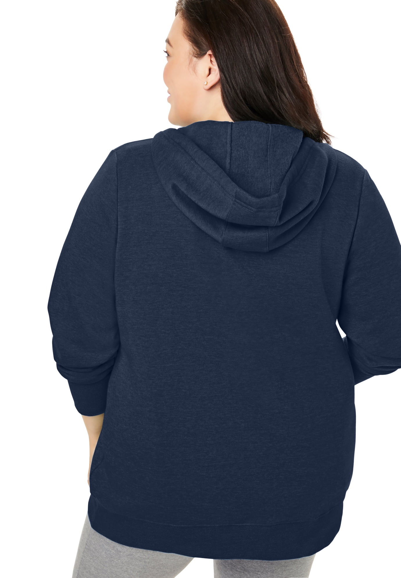 Plus Size Better Fleece Zip-Front Hoodie Long Oversized Sweatshirt - image 2