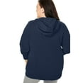 thumbnail image 2 of Woman Within Plus Size Better Fleece Zip-Front Hoodie Long Oversized Sweatshirt, 2 of 6