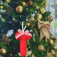 thumbnail image 5 of yulier 26 Initial Letter Christmas Ornaments, Red Personalized Christmas Initial Ornaments with Mini Plaid Ribbon Bow and Bell, Christmas Tree Hanging Decorations Xmas Gifts, 5 of 5