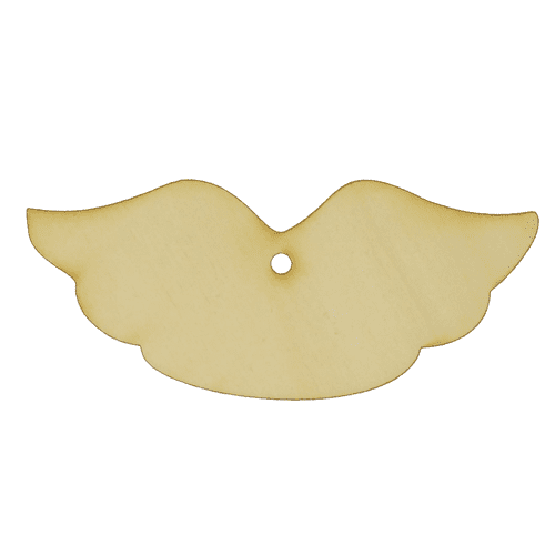 Package of 10, Small 4" x 1.75" x 0.125" Baltic Birch Plywood Wing Shaped Wood Ornament for Art and Craft Project, Made in USA
