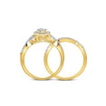 thumbnail image 4 of 10kt Yellow Gold Round Diamond Teardrop Bridal Wedding Ring Band Set 1/2 Cttw, 4 of 4