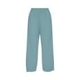 thumbnail image 5 of Workout Casual Pants for Women Pants Cotton Linen Casual Summer 2025 Straight Wide Leg Loose Elastic Waist Cropped Trouser Pants Xl, 5 of 5