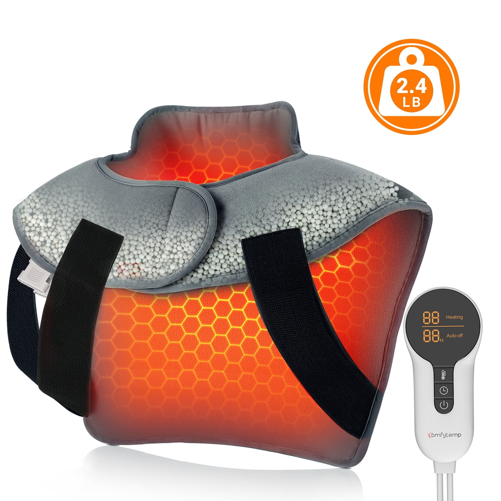 Comfytemp 2.4LB Weighted Heating Pad for Neck and Shoulders, 6 Heat Settings & Auto Shut-off, 19"x16", Gift for Yourself