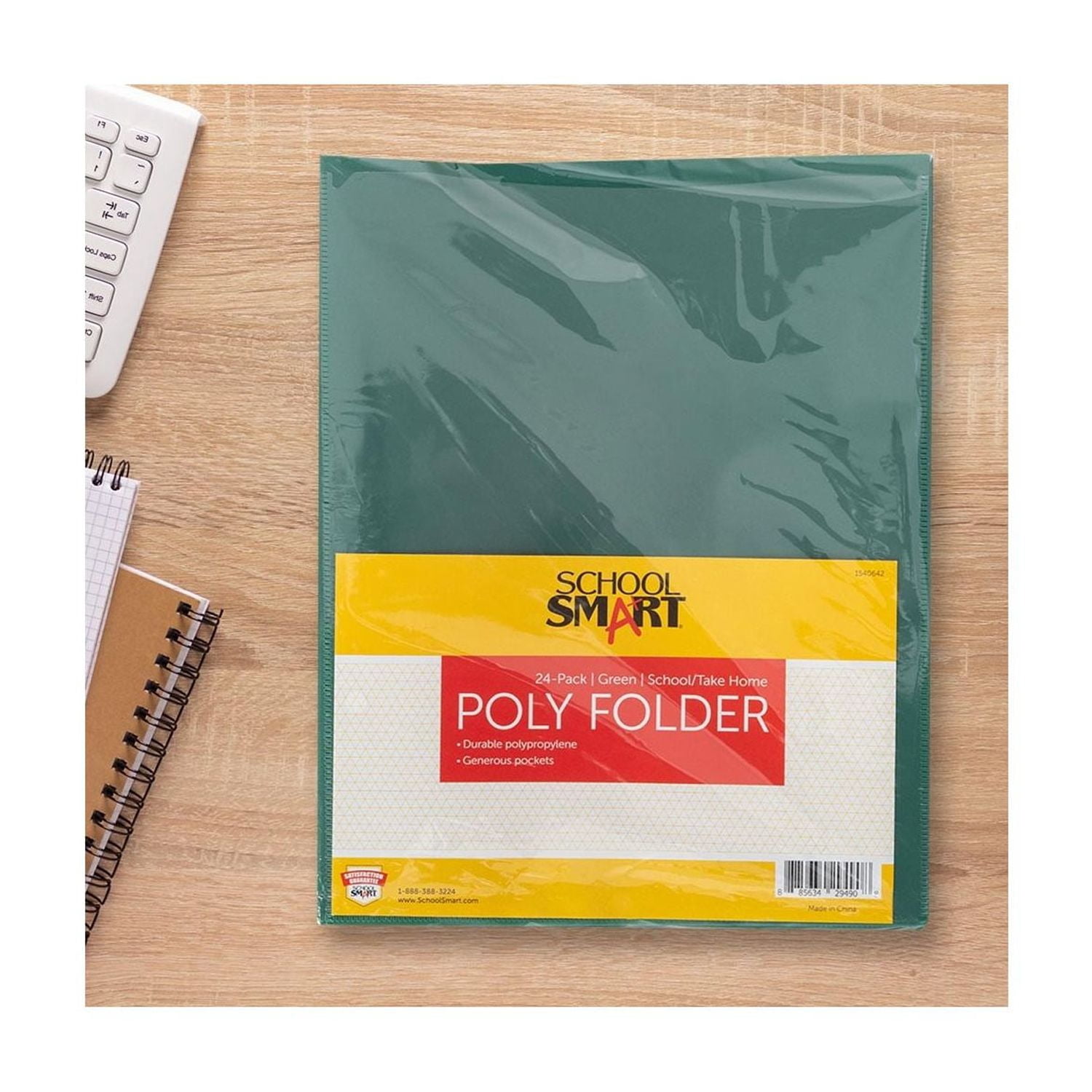 School Smart 1540642 Take Home Heavy-Duty Folder, Green - Pack of 24