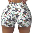 thumbnail image 2 of Balery Dinosaur on Excavator2 Pantalones cortos de entrenamiento estampados para mujer, sin costuras, ajustados, para gimnasio, yoga, correr, deportes, ejercicio activo, fitness.-Large, 2 of 8