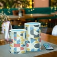 thumbnail image 3 of Yayeee Flameless Candles with Remote Flickering Battery Operated Multi Color Changing, Blue Geometric, 3 of 7