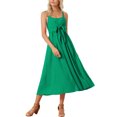 thumbnail image 2 of INSPIRE CHIC Women's 2024 Summer Boho Maxi Dress Casual Sleeveless Spaghetti Strap Tied Waist Flowy Long Maxi Dress M Green, 2 of 5