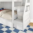 thumbnail image 6 of Modern Farmhouse Twin Over Twin Bunk Bed With Staircase and Trundle, White Wash, 6 of 9