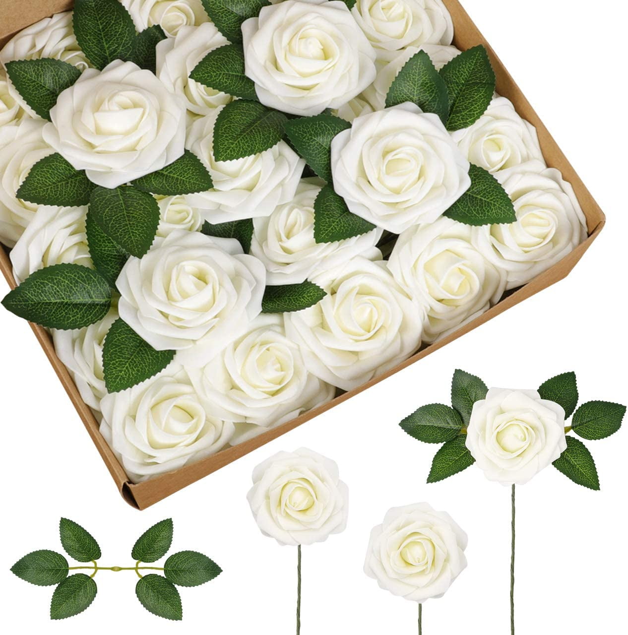30Pcs PE Foam Artificial Fake Rose Flowers For Wedding Car Party Decoration 