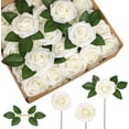 thumbnail image 1 of Flores artificiales InnoGear, 50 unidades de flores artificiales, rosas ruborizadas, perfectas para bricolaje, ramos de boda, centros de mesa, despedidas de soltera, fiestas, arreglos florales para el hogar, decoraciones Zhivalor  WMZL-1963-4, 1 of 7