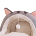 thumbnail image 3 of Cama para gatos, cueva, nido de Gato semicerrado, resistente a los arañazos, almohadilla interior desmontable acogedora, suministros para mascotas, , gris L, 3 of 8