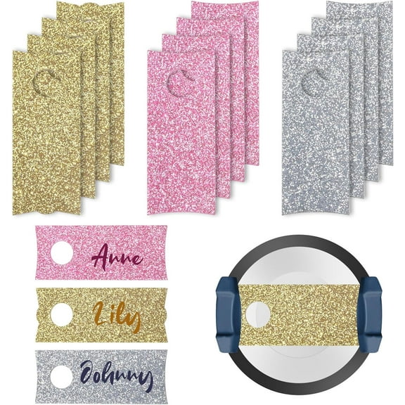 12 Pcs Acrylic Name Plates for Water Cup DIY Personalized Name Plates Blank Name Plate Tag Cup Label Accessories for 40 Oz Cups