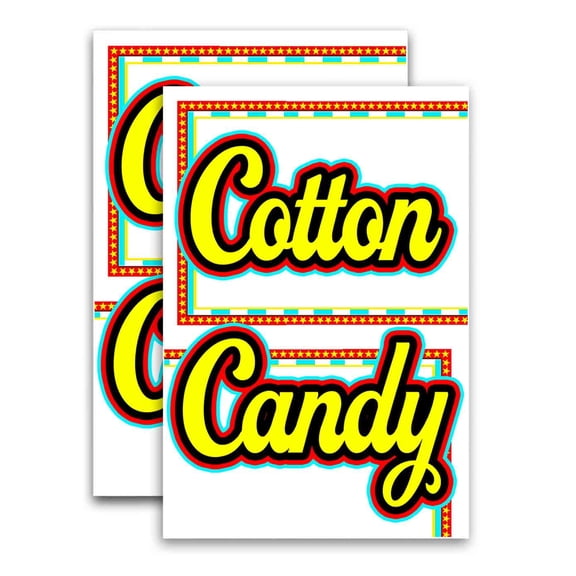 Cotton Candy Script (24" X 36") Vinyl Decal Only (Pack of 2) |Sign|Sticker|Poster