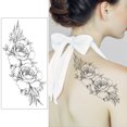 thumbnail image 4 of Etiquetas Engomadas Del Tatuaje 6 calcomanías de tatuaje desechables de flores extraíbles para adultos (F) Likrtyny Libre de BPA, 4 of 9