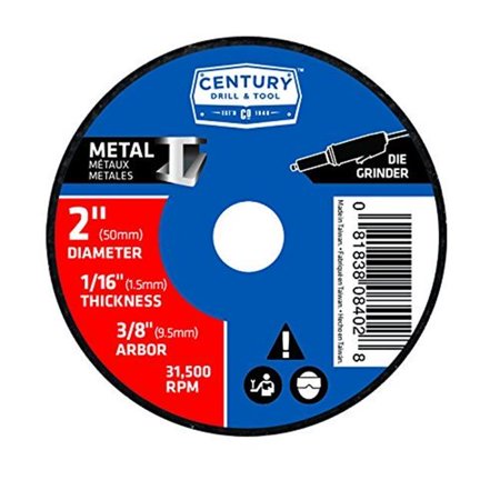 

Century Drill & Tool 8402 Thick Type 1A Cutting Wheel - 2 x 0.062 in.