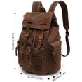 thumbnail image 2 of Mochila HuaChen Vintage Canvas con detalles en piel 20L M32, 2 of 6