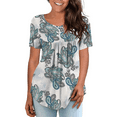 thumbnail image 4 of VERABENDI Womens Plus Size Short sleeve Tops V Neck Buttons Pleated Flared Casual Blouses, 4 of 5