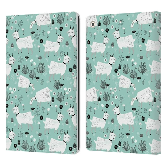 Head Case Designs Officially Licensed Andrea Lauren Design Animals Goats Leather Book Wallet Case Cover Compatible with Apple iPad 10.2 2019/2020/2021