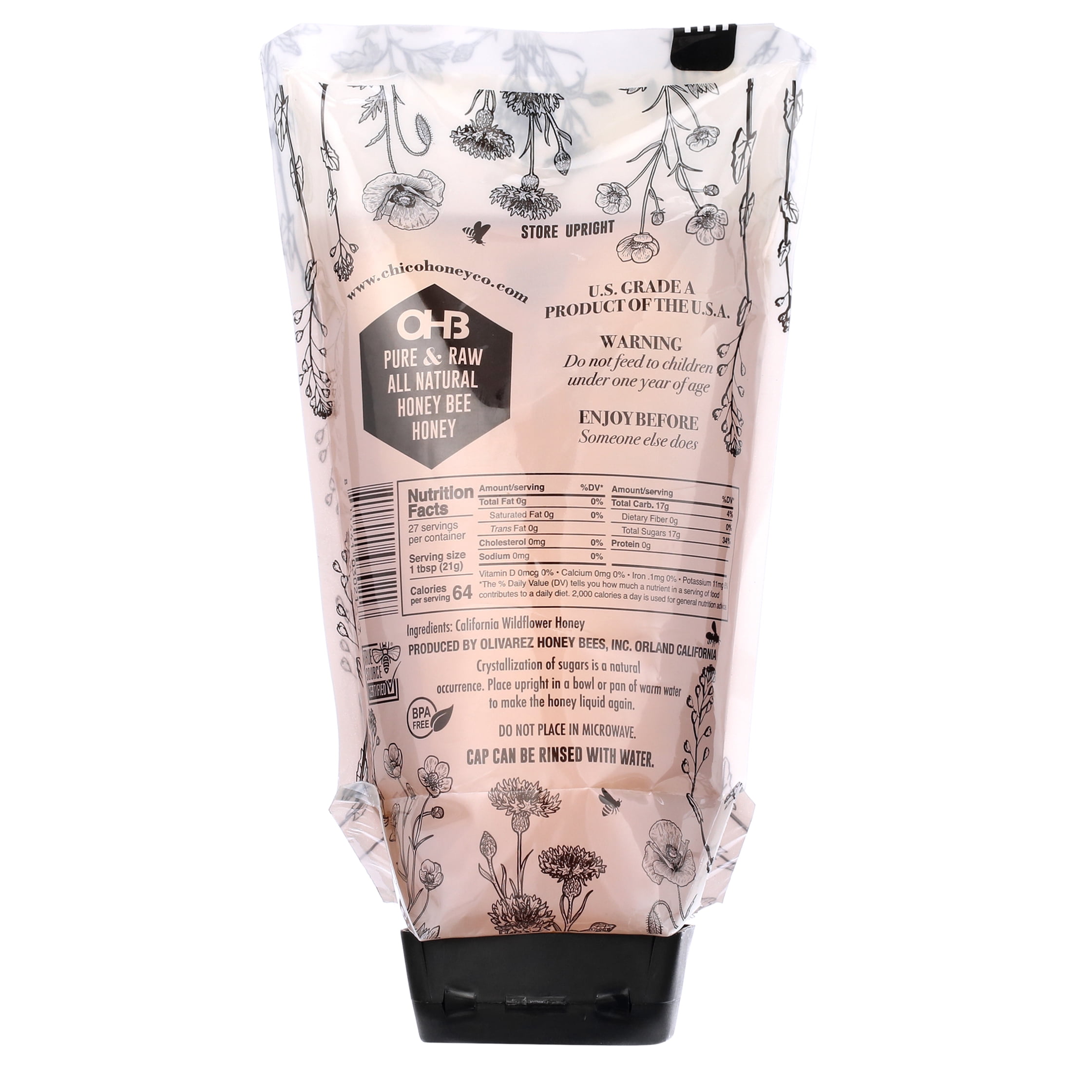 OHB Chico Honey Company - California Wildflower 20oz Squeeze Pouch