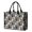 Halloween Ghost Cat Gray Pattern, variant on Checkered Pumpkin Halloween Pattern Beach Tote Bag, Shopping Carry Tote with Inner Pocket & Removable Bottom, Waterproof Twill Gifts for Birthday Christmas Thanksgiving