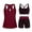 B02 Wine, variant on qolati 3 Piece Tankini Swimsuits for Women Sporty Swimsuit with Boyshorts Athletic Bathing Suits Full Coverage Modest Swimwear Plus Size Bikini Sets XXL